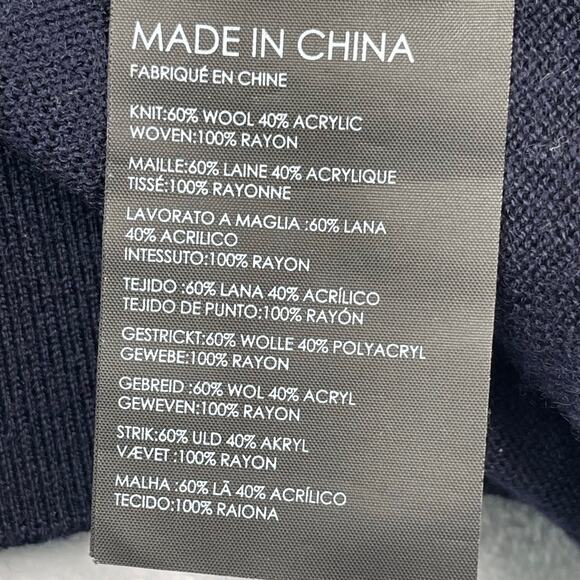 Club Monaco Sweater Top Womens Small Wool Blend Navy Twofer Layered Blouse - Picture 11 of 16